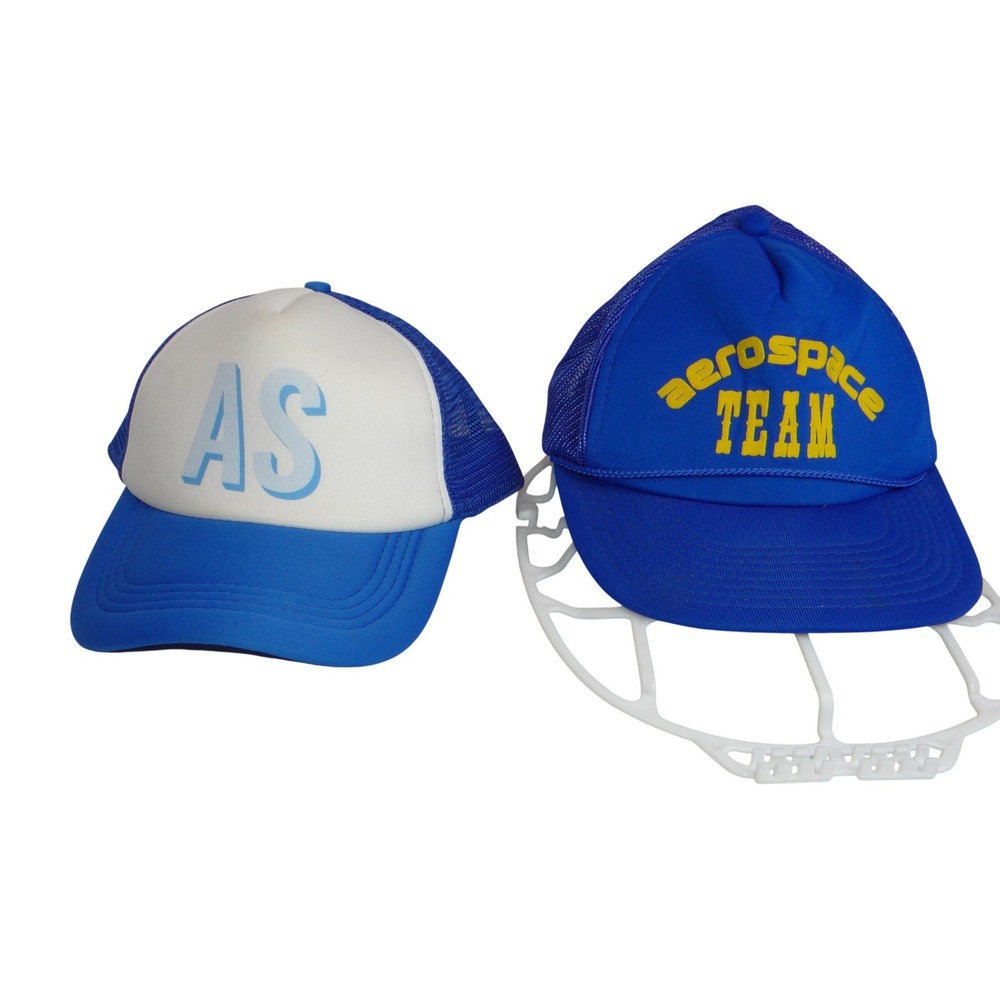 Blue White AS Graphic Trucker Hat Mesh Snapback Baseball‎ Cap Mens Womens 3367